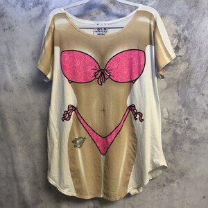 My Bikini La Imprints Summer Shirt Womens One Size 23x30 Beach Cover